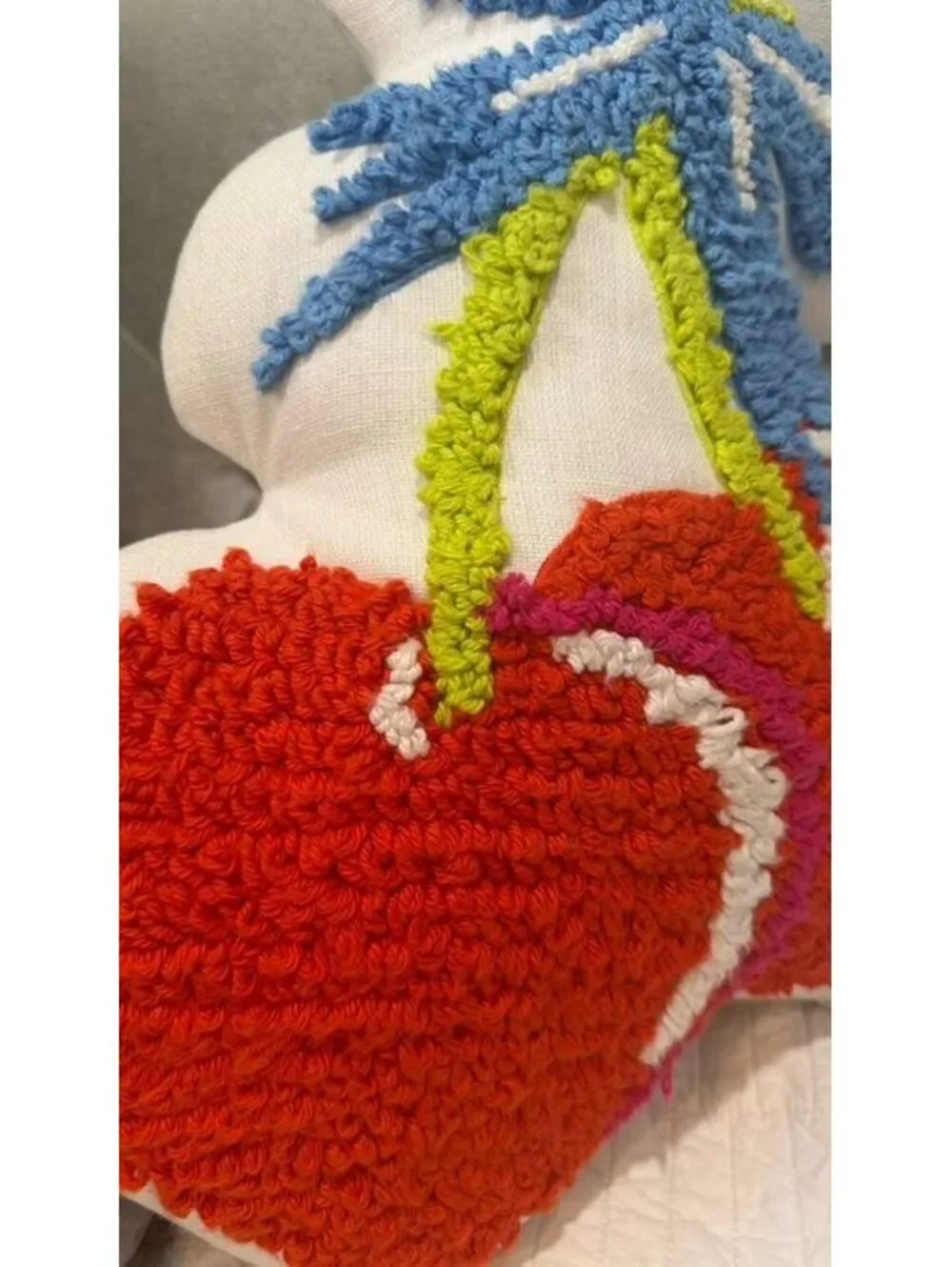 NWT Zadora Cherries Toss Pillow Decorative - 12” x 17”